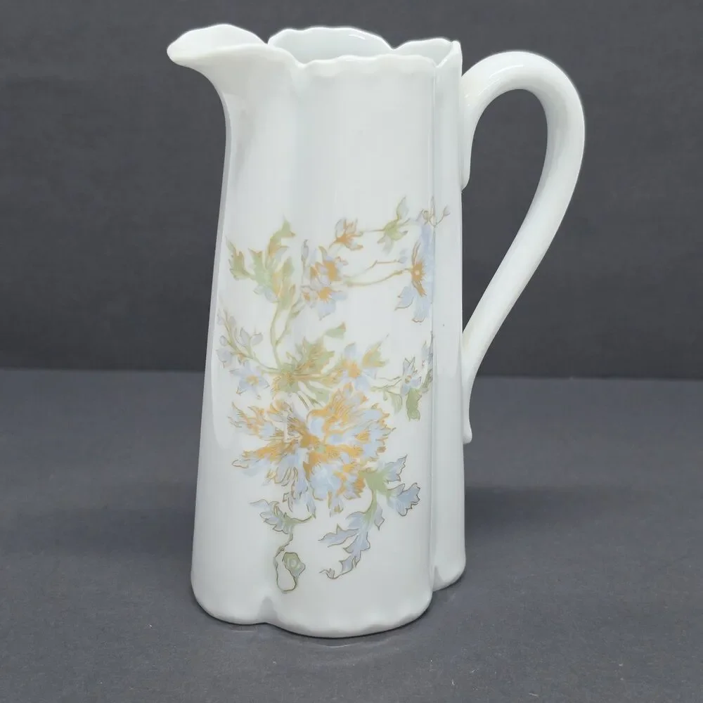 Vintage Haviland Limoges France Creamer Cornflower Blue Floral Pattern